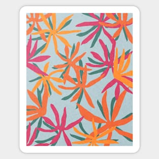 Abstract flowers, Retro, Mid century art Sticker